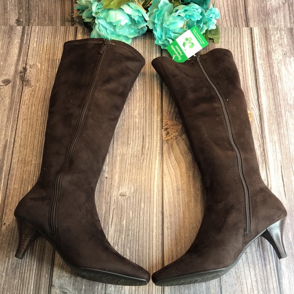 IMPO Namora Earth Velvet Tall Heeled Boots - Picture 2 of 8